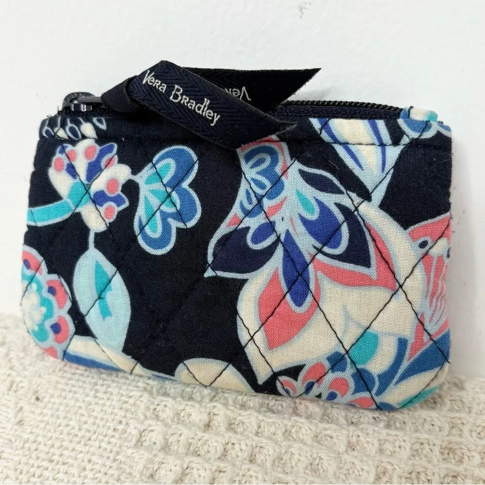 Vera Bradley Lotus Flower Swirl Coin Purse Card Case Wallet